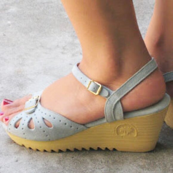 Sears Shoe Place Womens DEAD STOCK Vintage 70's Shoes PLATFORM WEDGE Sandals 8 - Picture 7 of 11